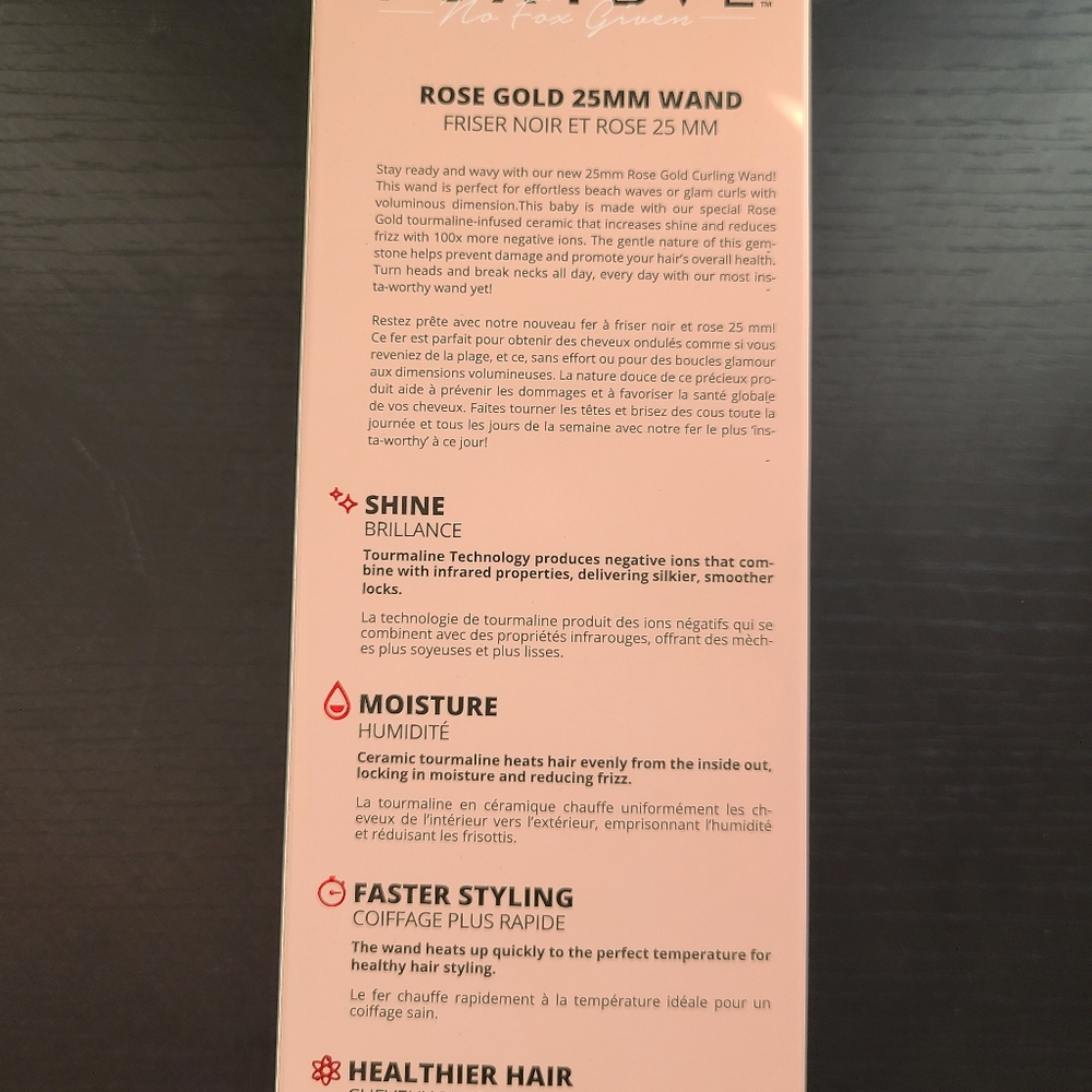 New Foxybae 25mm Curling Wand Rose Gold hair iron - Picture 3 of 4